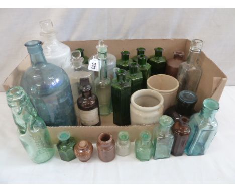 Vintage glass medicine bottles etc 