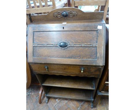 Mid 20thC oak students bureau book shelf 