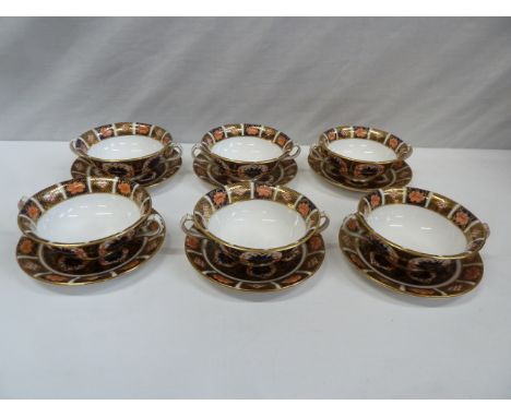 Royal Crown Derby old Imari soup cups and saucers (12) 