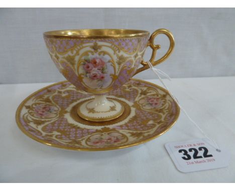 Limoges gilded tea cups and saucers (12)