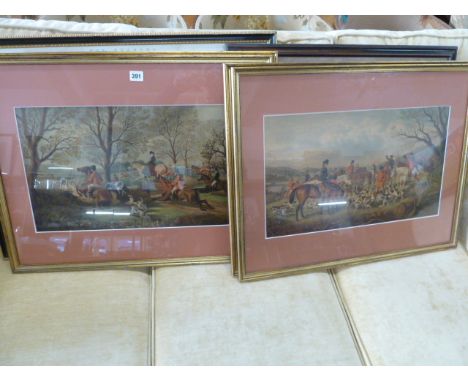 Set 4 hunting prints after E Douglas etc (7)