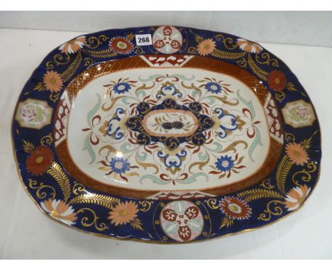 19thC Ashworth ironstone Imari meat plate with gravy well 