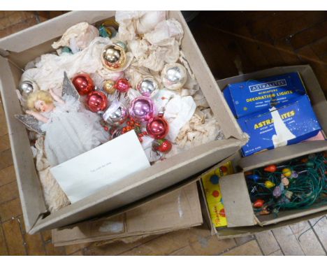 Vintage Christmas lights, baubles etc 