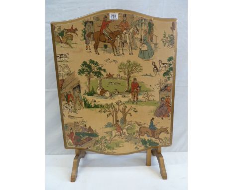 Logan hunting scene folding firescreen table 