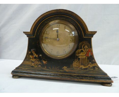 Chinioserie lacquered mantle clock 