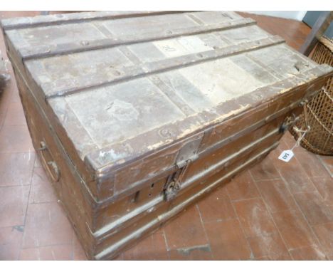 Wooden strapped cabin trunk 