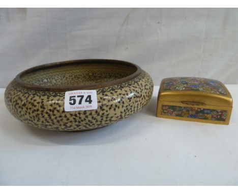 Cloissonne bowl and trinket box 