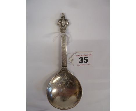 Marius Hammer 830 silver folding memento mori spoon 
