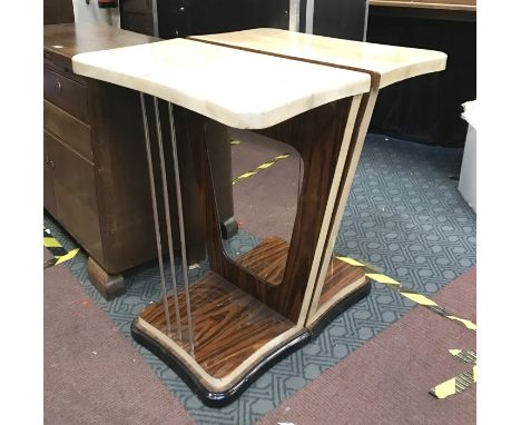 PAIR OF CHROME MIRROR BACK CONSOLE TABLES