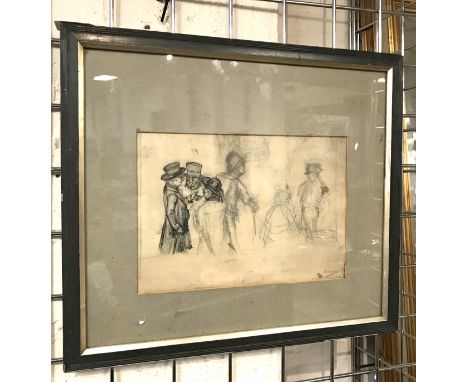 FRAMED PENCIL &amp; INK SKETCH - APPROX 42 CMS