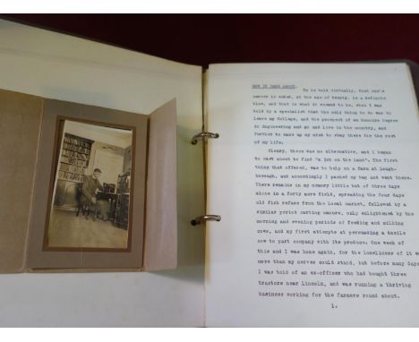 Manuscript, My Year as a Tractor Driver, a typed manuscript copy, 