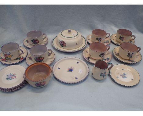 A COLLECTION OF POOLE POTTERY TEAWARES mostly Carter, Stabler, Adams (crazing, some cracks)