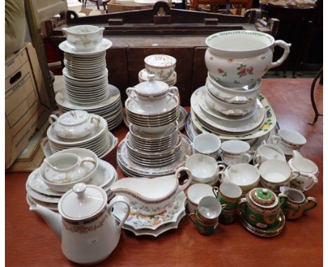 A PART THEODORE HAVILAND LIMOGES DINNER AND TEA SERVICE with an Edwardian chamber pot and other similar part dinner and tea s