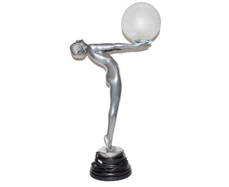 A reproduction Art Deco figural lamp