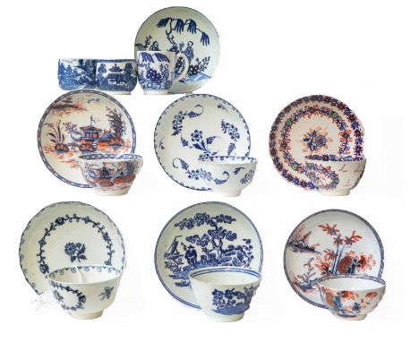 A quantity of 18th century English blue and white porcelain, mainly Penningtons Liverpool, including a matched coffee cup and
