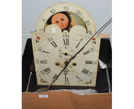 A longcase clock 13" white dial and movement signed Thos. Radford, Leeds, early 19th century