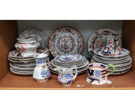 A large quantity of early 19th century English pottery and Ironstone china, including Masons, Spode and Davenport etc, and an