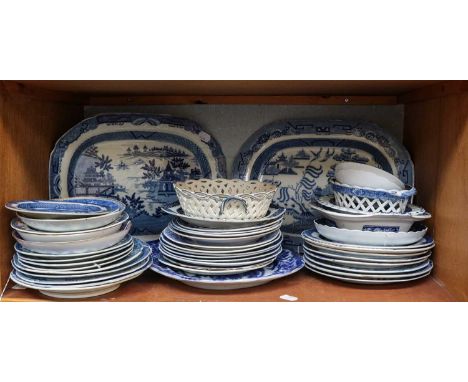 A large quantity of mainly late 18th and early 19th century English pottery and pearlware, including: Spode and Masons Buffal