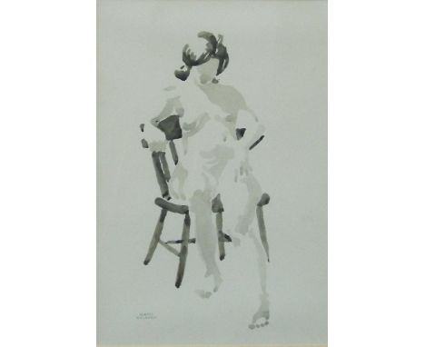 K Ross Welburn (British 1910-1998) - Life study of a standing nude, charcoal on paper, signed, 36.5 x 20cm, together with a m