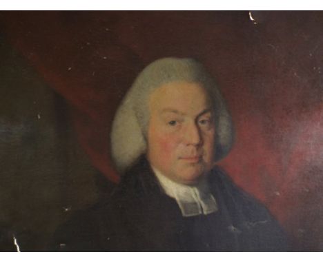 Attributed to Abbot (18th Century British School) three quarter length portrait of Reverend Samuel Barwick, oil on canvas, in