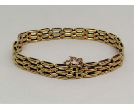15ct gate link bracelet, 21.4g