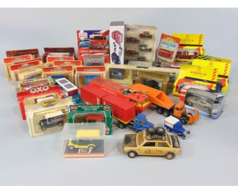 Collection of boxed model toy vehicles by Lledo, Matchbox, Burago, Maisto, etc, together with a boxed Corgi Austin Mini with 