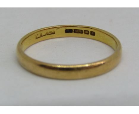 22ct wedding ring, size N, 2.3g