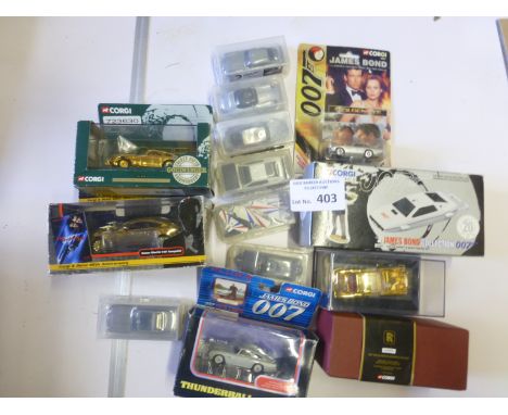 Diecast : James Bond - models various makes inc 2 x gold plated &amp; Rolls Royce 1937, Corgi gold plated CC06804 - nice lot