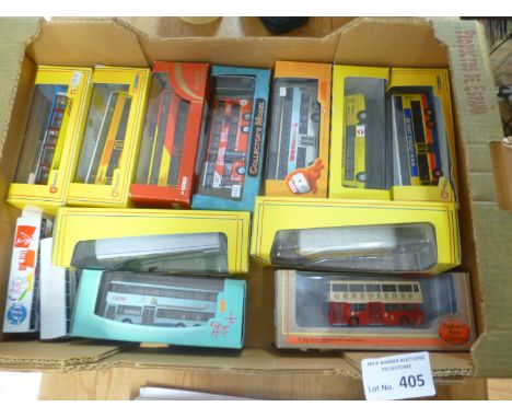 Diecast :Buses - box of various EFE, Corgi etc mostly boxed includes some Chinese Buses (11)