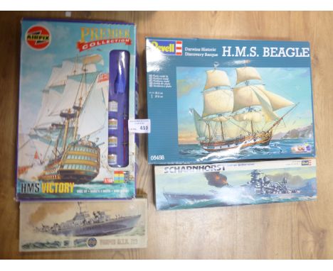 Diecast : Kits - Ships inc large scale HMS Beale &amp; Victory (4) - Airfix &amp; Revell