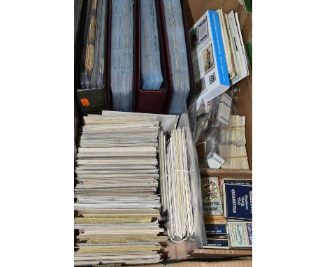 ONE BOX OF CIGARETTE / TRADE CARDS &amp; POSTCARDS in four albums and loose, cigarette card manufacturers include W.D. &amp; 