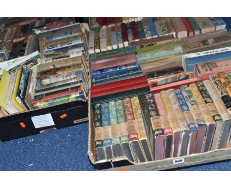 SIX BOXES OF BOOKS containing over 230 miscellaneous titles in hardback and paperback formats, subjects include Bibles and hy