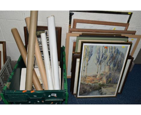 A QUANTITY OF PAINTINGS AND PRINTS ETC, to include five Sam Garratt (1840-1948) signed dry point etchings, comprising Stirlin