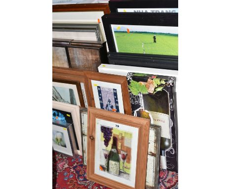 A QUANTITY OF DECORATIVE PRINTS ETC, to include three Ikea Ribba picture frames with coastal prints, two framed Vietnamese tr