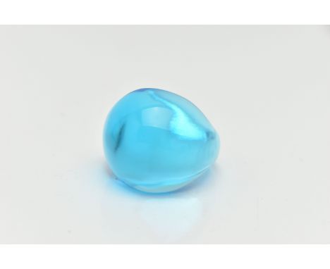 A BOXED 'LALIQUE' BLUE GLASS RING, domed blue glass ring, signed 'Lalique France', ring size centre O 1/2, together with inne