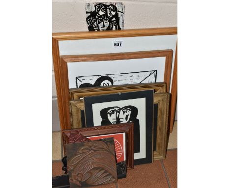 HEINKE JENKINS (1937-2023) FOUR SIGNED LINOCUT PRINTS, comprising 'Shelter' 2/4 dated 2009, approximate size 29cm x 29cm, an 