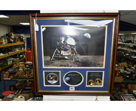 A FRAMED LIMITED EDITION PRINT APOLLO 11 MOON LANDING, commemorating the 50th anniversary of the Apollo 11 moon landing on th