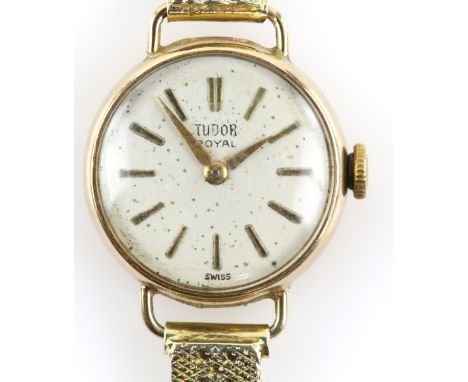 Rolex Tudor Royal, Ladies reference 8536 &nbsp;ladies wristwatch with circular gold case, the signed deal with baton hour mar