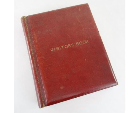 A VISITOR'S BOOK FOR VIVIAN RESIDENCE 'GLANRAFON' IN SWANSEA with many signed entries from 1907 to 1970 including Baden Powel