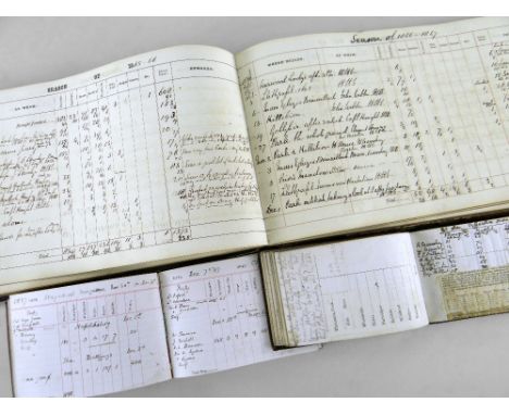 A VICTORIAN GAME SHOOTING LEDGER FOR H H VIVIAN for recording shots at shooting-parties from various seasons 1852-1911, with 