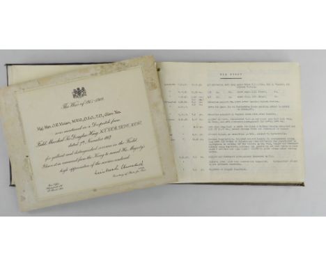 TYPED WORLD WAR I DIARY &amp; ITEMS OF 3RD BARON OF SWANSEA ODO VIVIAN (1875 - 1934) the comprehensive diary bound with gilt 