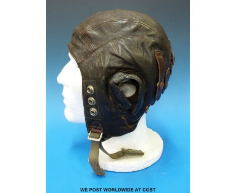 A WW2 leather flying helmet