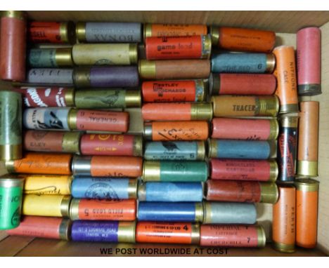Fifty mainly 12 bore shotgun cartridges by Eley, Westley & Richards, D B Crockart, BSA, Boss & Co, Arthur Conyers & Co, Helli