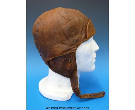 A WW2 leather flying helmet