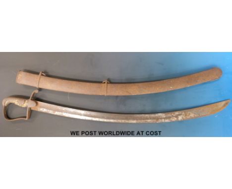 A 1796 pattern Light Cavalry Trooper's sword in scabbard (for restoration)