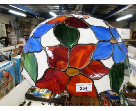 Two Tiffany style leaded glass lamp shades