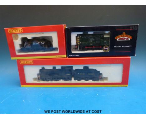 Hornby and Bachmann 00 gauge locomotives BR Class 4F Fowler 43924 R2396, BR Class OF 'Smokey Joe' R782 and 08 Diesel shunter 