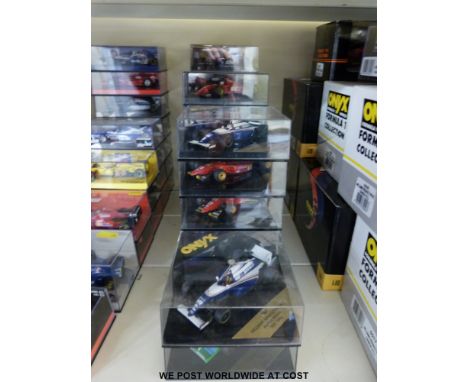 Twenty Oynx 1:43 scale diecast model Formula 1 cars: 162, 167, 168, 171, 173, 186B, 187, 188, 189A, 190, 195, 200, 207, 235, 