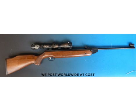 Weihrauch HW80 K .22 air rifle with Simmons 9 x 40 scope, no visible serial number