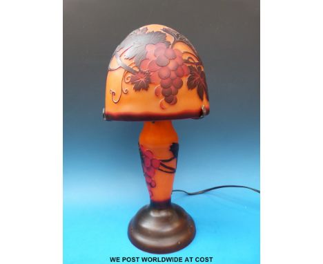 A Galle style cameo glass table lamp 